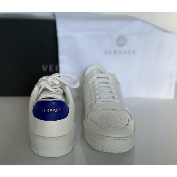 NIB $495 Versace Men\'s White Leather Sneakers 10 US (43 Euro) Italy DSU7843 main image 7